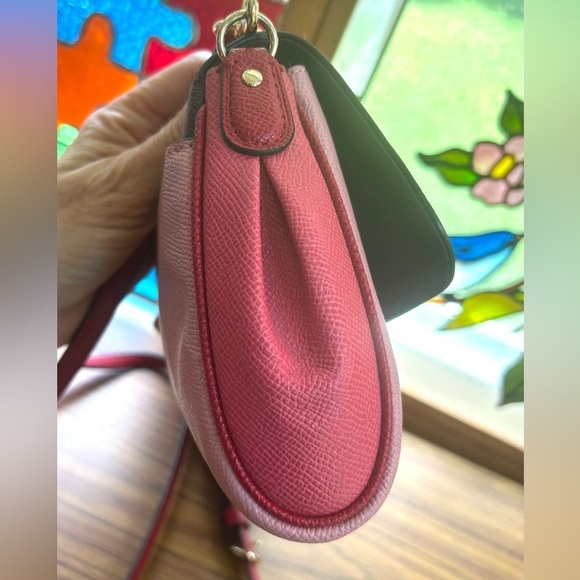 Coach Colorblock Satchel | Pink Red Plum Leather‎ | Preppy Chic Y2K Quiet Luxury - Picture 5 of 11